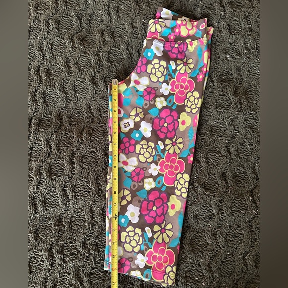 Brazilian Cropped Leggings Size Small floral colorful - Picture 4 of 8
